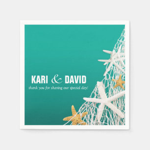 Starfish Netting Beach Cocktail Party   Türkis Serviette