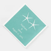 Starfish Niedlich Couple Aquamarin Blue Modern 202 Serviette (Ecke)