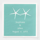 Starfish Niedlich Couple Aquamarin Blue Modern 202 Serviette (Vorderseite)