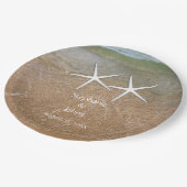 Starfish Niedlich Couple Beach Wasserfeste 2023 Pappteller (Schrägansicht)