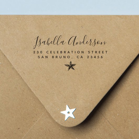 Starfish | Niedlich Moderne Typografie Rücksendead Permastempel