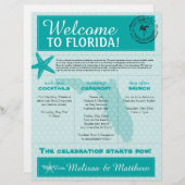 Starfish Ocean Aquamarin Florida Hochzeit Begrüßun (Vorne/Hinten)