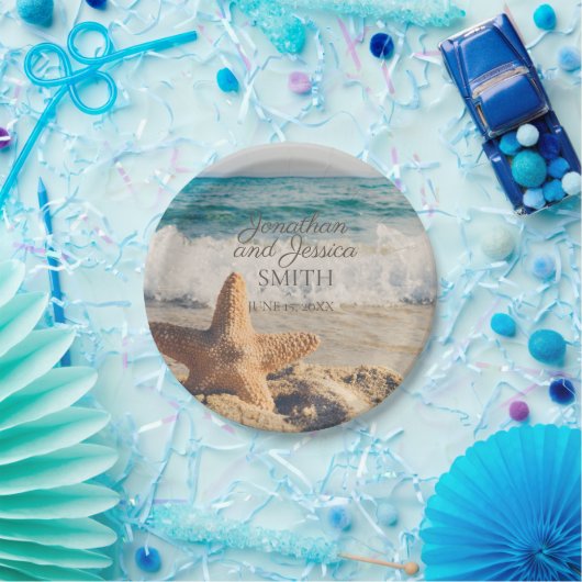 Starfish Ocean Sand Beach Hochzeitspapier-Teller Pappteller (Party)