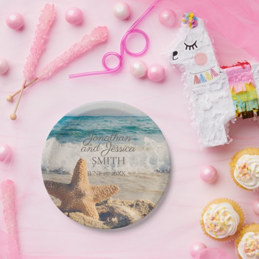 Starfish Ocean Sand Beach Hochzeitspapier-Teller Pappteller (Party)