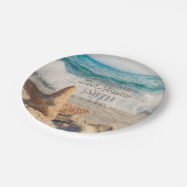 Starfish Ocean Sand Beach Hochzeitspapier-Teller Pappteller (Schrägansicht)