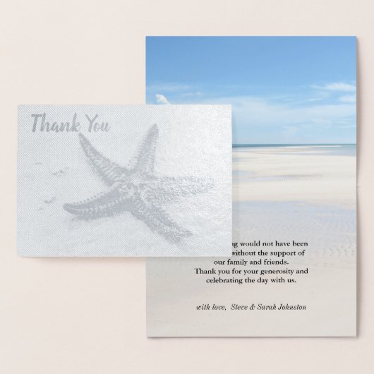 Starfish Ocean Summer Beach Thema Hochzeit Danke Folienkarte (Anzeige)