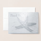 Starfish Ocean Summer Beach Thema Hochzeit Danke Folienkarte (Vorderseite mit Umschlag)