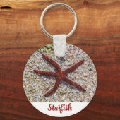Starfish Ocean Vintag Beach Retro Souvenir Schlüsselanhänger (Vorderseite)