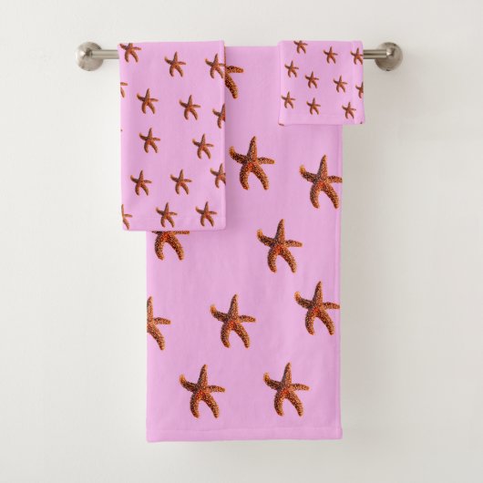 Starfish oder Seestern aus dem Ozean auf rosa Badhandtuch Set (Insitu)