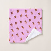 Starfish oder Seestern aus dem Ozean auf rosa Badhandtuch Set (Waschlappen)