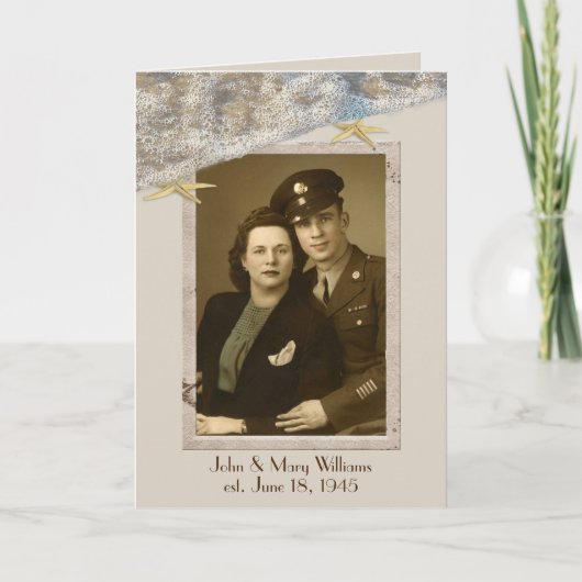 Starfish On Beach Foto Frame Karte (Vorderseite)