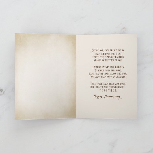 Starfish On Beach für die 45. Jubiläumskarte Karte (Innenseite)