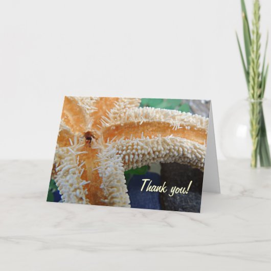 Starfish on Beach Glass Danke Karte (Vorderseite)