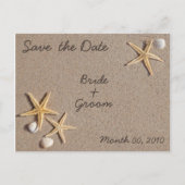 Starfish on Beach Save the Date Postkarten (Vorderseite)