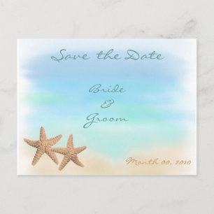 Starfish on Beach Save the Date Postkarten