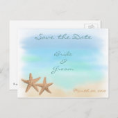 Starfish on Beach Save the Date Postkarten (Vorne/Hinten)