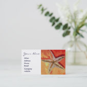 Starfish Orange Business Card Visitenkarte (Stehend Vorderseite)