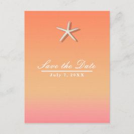 Starfish Orange & Pink Beach Summer Save the Date Ankündigungspostkarte
