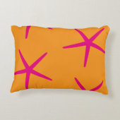 Starfish Orange Pink Coastal Tropical Art Beach Dekokissen (Rückseite)