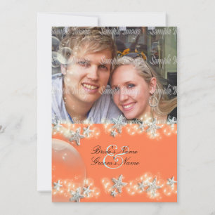 Starfish Orangenblauer Hochzeit Einladung