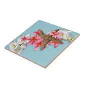 Starfish Orchids Plumeria Blue Fliese (Seite)