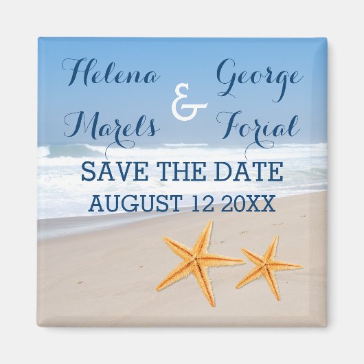Starfish Paar Hochzeit am Strand Save the Date Magnet (Vorne)
