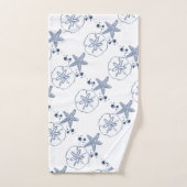 Starfish Paneele Muschel Muster blau Badhandtuch Set (Handtuch)