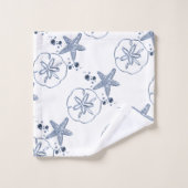 Starfish Paneele Muschel Muster blau Badhandtuch Set (Waschlappen)