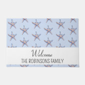 Starfish Patchers Beach House Kundenname Fußmatte (Vorderseite)