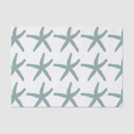 Starfish Pattern Beach Aquamarin Blue Gray White T Seidenpapier
