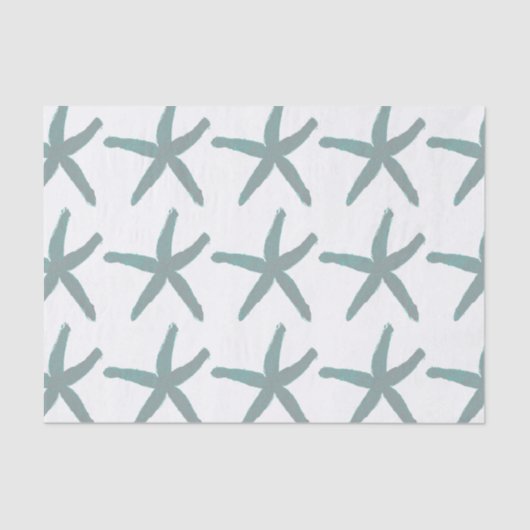 Starfish Pattern Beach Aquamarin Blue Gray White T Seidenpapier (Vorderseite)