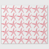 Starfish Pattern Beach Coasta Rotes Weihnachtsfest Geschenkpapier (Flach)