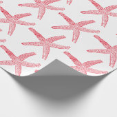 Starfish Pattern Beach Coasta Rotes Weihnachtsfest Geschenkpapier (Ecke)
