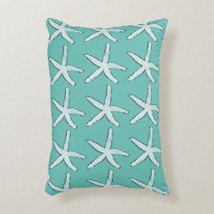 Starfish Pattern Beach Coastal Aquamarin Blue Styl Dekokissen