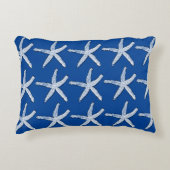Starfish Pattern Beach Coastal Deep Blue Stilvoll Dekokissen (Vorderseite)