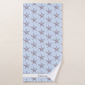 Starfish Pattern Beach House Individuelle Name Badehandtuch (Badehandtuch)