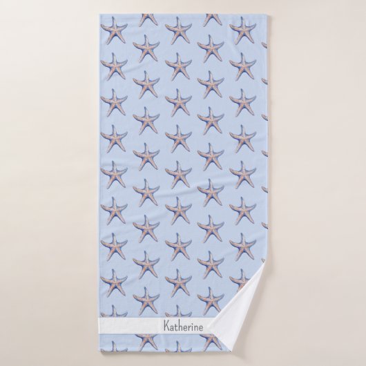 Starfish Pattern Beach House Individuelle Name Badehandtuch (Badehandtuch)