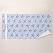 Starfish Pattern Beach House Individuelle Name Badehandtuch (Badehandtuch)