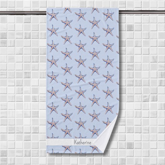 Starfish Pattern Beach House Individuelle Name Badehandtuch