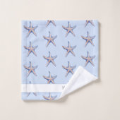Starfish Pattern Beach House Kundenname Badhandtuch Set (Waschlappen)