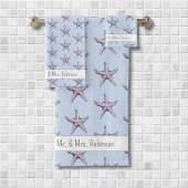 Starfish Pattern Beach House Kundenname Badhandtuch Set