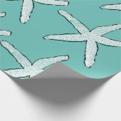 Starfish Pattern Beach Küste Aquamarin Blue Weihna Geschenkpapier (Ecke)