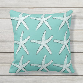 Starfish Pattern Beach Küste Aquamarin Blue Weihna Kissen
