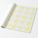 Starfish Pattern Beach Küste Golden Yellow Cool Geschenkpapier<br><div class="desc">Bedruckt mit goldgelben Sternenmustern im weißen Hintergrund! Sie können die Farbe der Seesterne ändern,  indem Sie die Hintergrundfarbe ändern,  wie Sie möchten.</div>