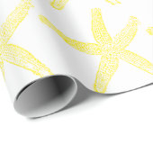 Starfish Pattern Beach Küste Golden Yellow Cool Geschenkpapier (Rolleneckpunkt)