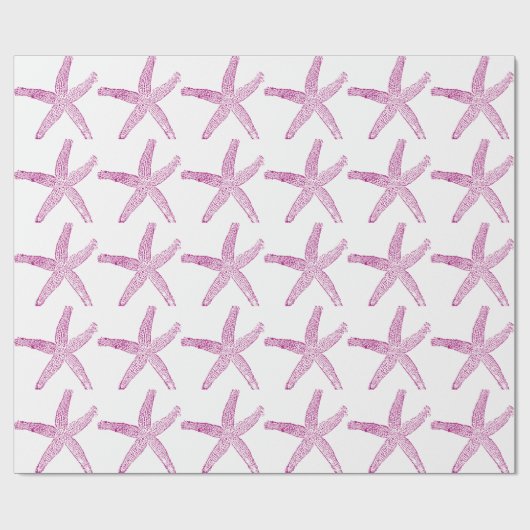Starfish Pattern Beach Küste Lila Pink Trendy Geschenkpapier (Flach)