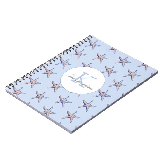 Starfish Pattern Beach Marine Custom Name  Notizblock (Linke Seite)