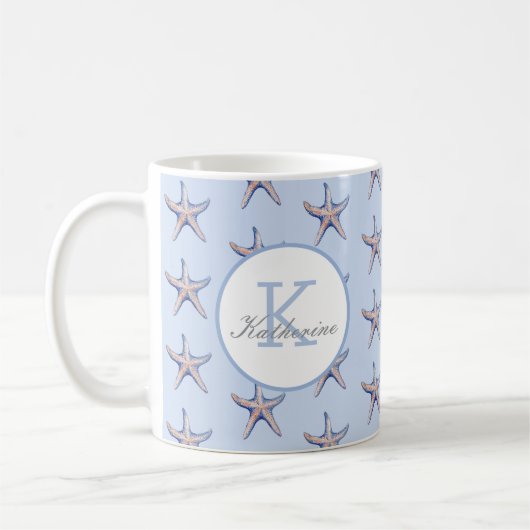 Starfish Pattern Beach Marine Individuelle Name Kaffeetasse (Links)
