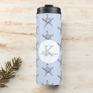 Starfish Pattern Beach Marine Individuelle Name Thermosbecher
