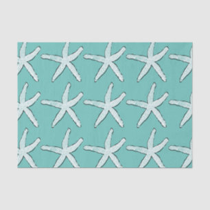 Starfish Pattern Beach Nautical Coastal Aquamarin Seidenpapier
